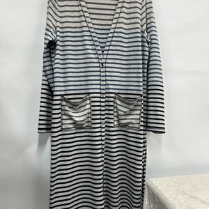 Zenergy by Chico's size 2 Cardigan Duster w/front pockets button down